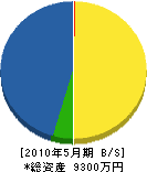 奥田植木店 貸借対照表 2010年5月期