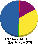 加世田建設 貸借対照表 2011年5月期