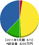 平岩電気工事 貸借対照表 2011年9月期