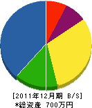 木野内工務店 貸借対照表 2011年12月期