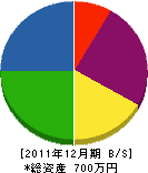 高嶋造園 貸借対照表 2011年12月期