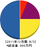 篠原設備 貸借対照表 2011年12月期