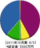 梶石材店 貸借対照表 2011年10月期