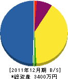松岡建設 貸借対照表 2011年12月期
