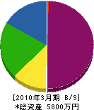 松川電気設備工事 貸借対照表 2010年3月期