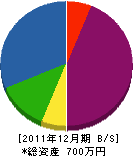 金田造園 貸借対照表 2011年12月期