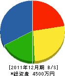 ＊田興行 貸借対照表 2011年12月期