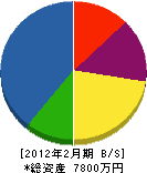 松本電気工事 貸借対照表 2012年2月期