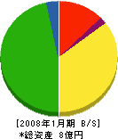 田中資材 貸借対照表 2008年1月期