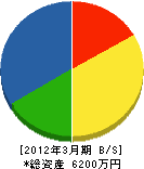松川石店 貸借対照表 2012年3月期