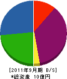 中田建設 貸借対照表 2011年9月期