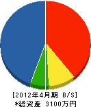 山本電気 貸借対照表 2012年4月期