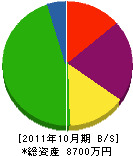 ニシナ電器 貸借対照表 2011年10月期