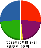 斎庄設備 貸借対照表 2012年10月期