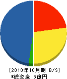 山田電工社 貸借対照表 2010年10月期