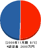 萩原建築 貸借対照表 2008年11月期