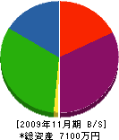 内山総合設備 貸借対照表 2009年11月期