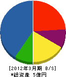 関東水力工事 貸借対照表 2012年3月期
