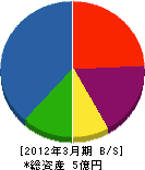 津山グリン建設工業 貸借対照表 2012年3月期
