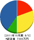 栗山組 貸借対照表 2011年10月期