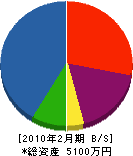 田中建設 貸借対照表 2010年2月期