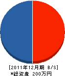 友澤設備 貸借対照表 2011年12月期