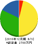 田中組建設 貸借対照表 2010年12月期
