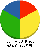 川村造園 貸借対照表 2011年12月期
