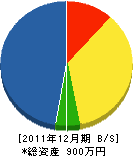 近江水道 貸借対照表 2011年12月期