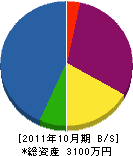 山昭 貸借対照表 2011年10月期
