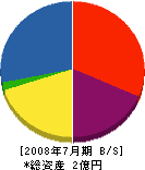 沖野工務店 貸借対照表 2008年7月期