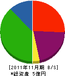 川村工業 貸借対照表 2011年11月期