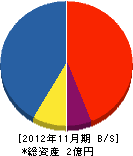 山友組 貸借対照表 2012年11月期