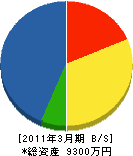 東京工業中部 貸借対照表 2011年3月期