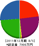 金田建設 貸借対照表 2011年12月期