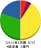 小田原電機工業 貸借対照表 2012年9月期