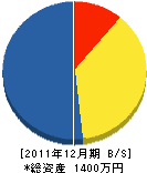 渡辺興業 貸借対照表 2011年12月期