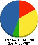 袋田水道 貸借対照表 2011年12月期