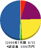 岩田商会 貸借対照表 2008年7月期