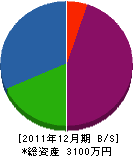 田中忠畳店 貸借対照表 2011年12月期