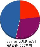 石田ガーデンサービス 貸借対照表 2011年12月期