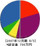 田中建具製作所 貸借対照表 2007年12月期