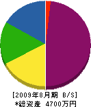 奈良橋塗装興業 貸借対照表 2009年8月期