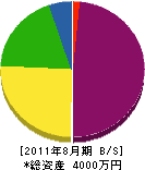 千島建設 貸借対照表 2011年8月期