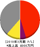 関西ライニング工業 損益計算書 2010年3月期