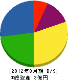 尾崎工務店 貸借対照表 2012年8月期