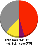 緒方水道設備 損益計算書 2011年6月期