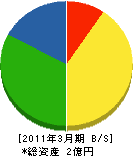 窪田組 貸借対照表 2011年3月期