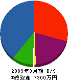 藤島建装 貸借対照表 2009年8月期