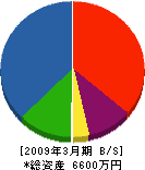 上山水道工業 貸借対照表 2009年3月期